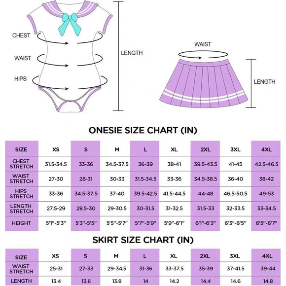 Littleforbig Cotton Sailor Purple Bodysuit Cosplay Magical Onesie Skirt - Picture 5 of 8